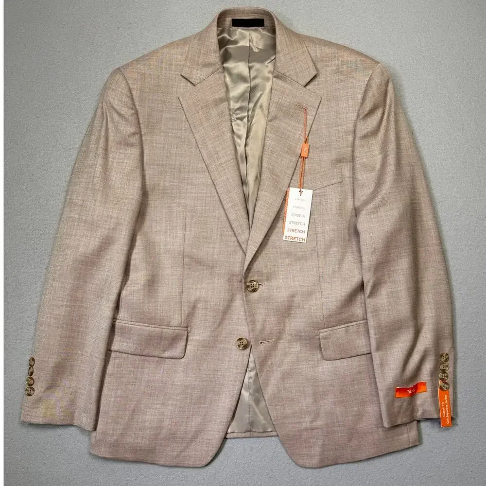 Tallia Men's Classic-Fit Suit Separate Jacket Tan 38S $360